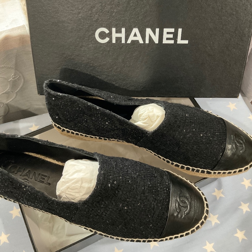 CHANEL Espadrilles Tweed Pattern GOA/Luxury Shoes